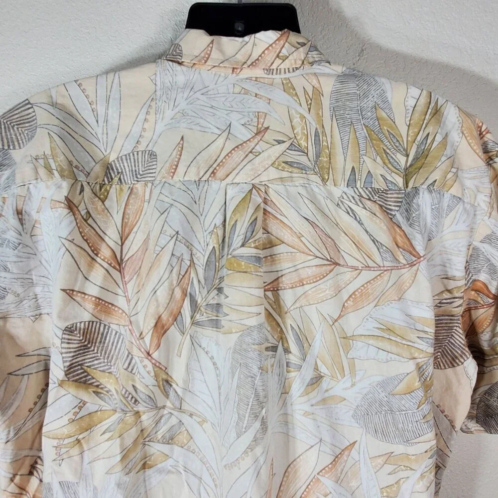 Tori Richard Honolulu 2XL Hawaiian Shirt Tropical Leaf Short Sleeve Button-Up